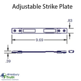 P2000 Adjustable Raised Strike Plate .83" x 9.69" x .39" height - Stainless Steel