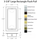 3-5/8" Large Rectangle Flush Pull - Brass - 368009