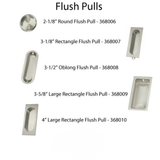 3-5/8" Large Rectangle Flush Pull - Brass - 368009