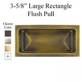 3-5/8" Large Rectangle Flush Pull - Brass - 368009