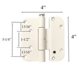 Ultimate 2D Adjustable Hinge Set Hinge (V) Outswing Non-Removable Pin 3-5/8" x 4" - White, 369909