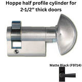 Hoppe Half Cylinder 90 degree with Crescent Knob 40.5 , Matte Black - 3738553