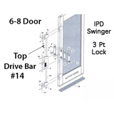 Auxillary Locking Module Drive Bar/ Rod, Ipd 6-8 Door - Top