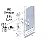 Auxillary Locking Module Drive Bar/ Rod, Ipd 6-8 Door - Top