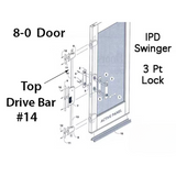 Auxiliary Locking Module Drive Bar / Rod, Ipd 8-0 Door - Top