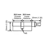 HOPPE Euro profile full cylinder with 90° turn , key/V-knob -3776816
