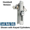 Hookbolt Mortise Lock 1-1/8 In Backset, W/ Faceplate - Aluminum - 380063