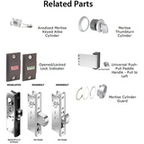 Deadlatch Lock 1-1/8 Kit With Faceplate And Strike Plates - Aluminum Finish - 380121-Al