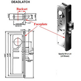 Deadlatch Lock 1-1/8 Kit With Faceplate And Strike Plates - Aluminum Finish - 380121-Al