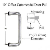 Door Pull 10 Inch Offset Commercial - Brushed Stainless Steel - 380292-BSS
