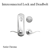 INTERCONNECTED LOCK 5-1/2 DEADBOLT W/ TUSTIN PASSAGE LEVER - SATIN CHROME - 380507