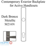 HOPPE CONTEMPORARY EXTERIOR BACKPLATE M216N FOR ACTIVE HANDLESETS - DARK BRONZE METALLIC
