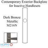 HOPPE CONTEMPORARY EXTERIOR BACKPLATE M216N FOR INACTIVE HANDLESETS - DARK BRONZE METALLIC