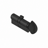 Hoppe Euro profile full cylinder with 90° turn, key/C-knob, Matt Black -3833833