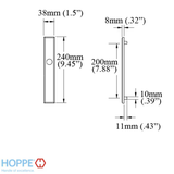 HOPPE DALLAS EXTERIOR BACKPLATE M2161N FOR INACTIVE HANDLESETS - MATTE BLACK , 3851206