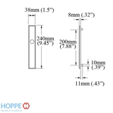 HOPPE DALLAS EXTERIOR BACKPLATE M2161N FOR INACTIVE HANDLESETS - SATIN NICKEL, 3851231