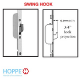 HOPPE 16MM TOP EXTENSION DOORS 78.54-79.25” SWING HOOK @ 35.43" - 3868796