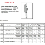 Hoppe Multipoint 1.77" Backset Manual Gear with Swing Hook Bottom Extension 3868876