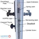 Hoppe Multipoint 1.77" Backset Manual Gear with Swing Hook Bottom Extension 3868876