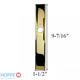 Exterior Back Plate, Dallas, M2161N 1-1/2" x 9-7/16" - Polished Brass ( F77-R), no cylinder hole