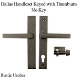 HOPPE MULTIPOINT LOCK HANDLESET -  NONKEYED WITH THUMBTURN, M1643 / 2161N SET - DALLAS CONTEMPORARY INACTIVE