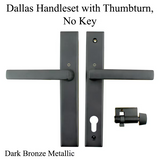 HOPPE MULTIPOINT LOCK HANDLESET -  NONKEYED WITH THUMBTURN, M1643 / 2161N SET - DALLAS CONTEMPORARY INACTIVE