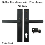 HOPPE MULTIPOINT LOCK HANDLESET -  NONKEYED WITH THUMBTURN, M1643 / 2161N SET - DALLAS CONTEMPORARY INACTIVE