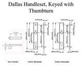 Dallas Contemporary Lever Handle, Keyed Active with Thumbturn, Dark Bronze Metallic - 3870386