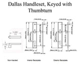HOPPE Dallas Contemporary Lever Handle, Keyed Active with Thumbturn, M1643 / 2161N Set - Pure White