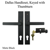 Dallas Contemporary Lever Handle, Keyed Active with Thumbturn, M1643 / 2161N Set - Matte Black, 3870407