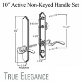 Elegance 10" Arch Non-Keyed Active Handle Hardware For Hinged Door - 395005
