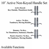 Elegance 10" Arch Non-Keyed Active Handle Hardware For Hinged Door - 395005
