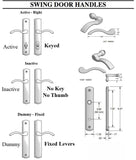 Active Handle set 100 Series Lever, C Plate, Right Hand - Choose Color