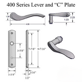 Active Handleset 400C Euro Left Hand Multipoint Lock Trim - 395160EC ,Satin Nickel