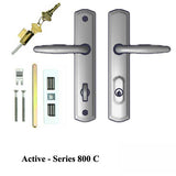 Active Keyed Handle Set 800C - for Multipoint Locks - Solid Brass - Choose Finish