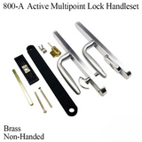 Active Handle Set 800A Series Multipoint Lock Trim Non-Handed Brass- Lifetime Polished Brass (PVD)