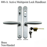 Active Handle Set 800A Series Multipoint Lock Trim Non-Handed Brass- Lifetime Polished Brass (PVD)