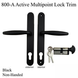 Active Handleset 800A Euro Non-Handed Multipoint Lock Trim - Black