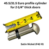 Hoppe 90 degree Euro Profile Full Cylinder – Key/D-Knob - Satin Nickel , 3730332