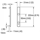 HOPPE Contemporary Exterior Backplate M216N for Active Handlesets - Satin Nickel