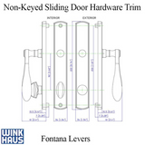 Fontana Non-Keyed Patio, 1.75 Sliding Door Hardware Trim