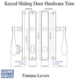 Fontana Keyed Entry, Winkhaus 1.75 Sliding Door Hardware Trim