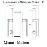 Miami Sliding Patio Door Handle - Keyed Active, Left Hand