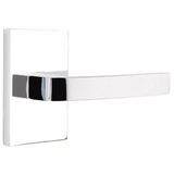 Emtek 5112 MODERN DESIGNER BRASS - LEVERSETS With Modern Rectangular Rosette Passage Set