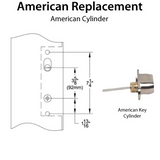 MULTIPOINT TRIM, 1-1/2 X 11 INCH, AMERICAN CYLINDER MODERN BRASS HANDLESET - 921421000