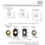 Emtek Classic Brass Key In Knobset - Rope Knob with Rosette Options - Dummy (Pair)