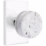 Emtek 5212 Select Brass Knob With Conical Stem And Modern Rectangular Rosette Privacy Set