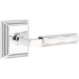 Emtek 8561  Select Brass Lever Handle With Stem And Wilshire Rosette Dummy, Pair