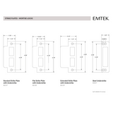 Emtek 86148 Brass Flat Strike Plate with understrike and screw