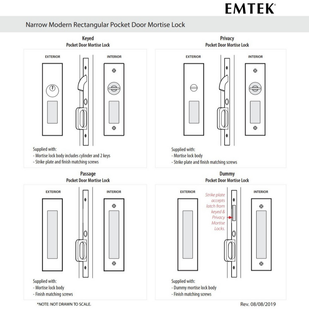 Emtek 2193 Keyed Pocket Door Mortise Lock Golden Locks Inc 5421